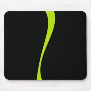 Simple Waves 2 in Lime Green and Black Mouse Pad