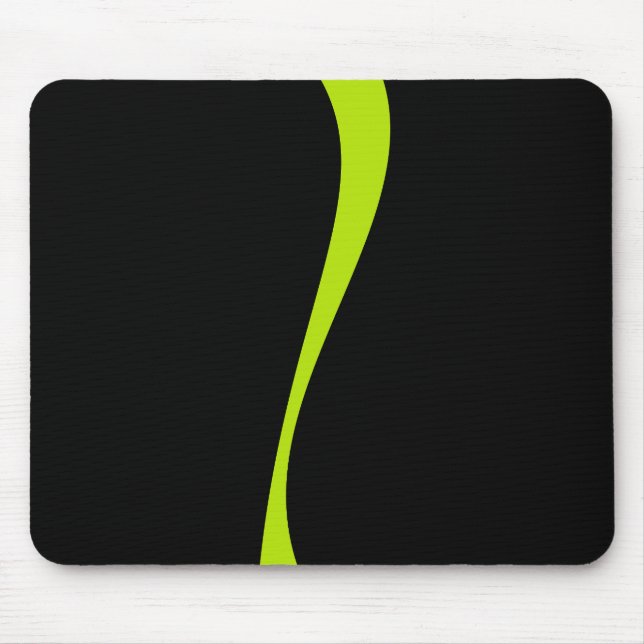 Simple Waves 2 in Lime Green and Black Mouse Pad (Front)
