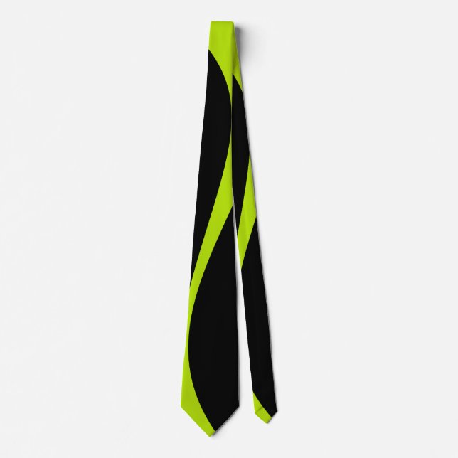 Simple Waves 2 in Lime Green and Black Tie (Front)