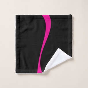 Simple Waves 2 in Magenta and Black Bath Towel Set