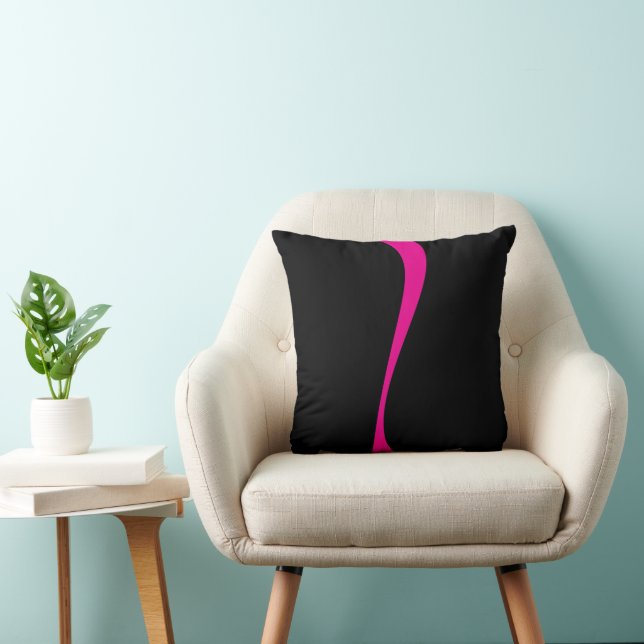 Simple Waves 2 in Magenta and Black Cushion (Chair)