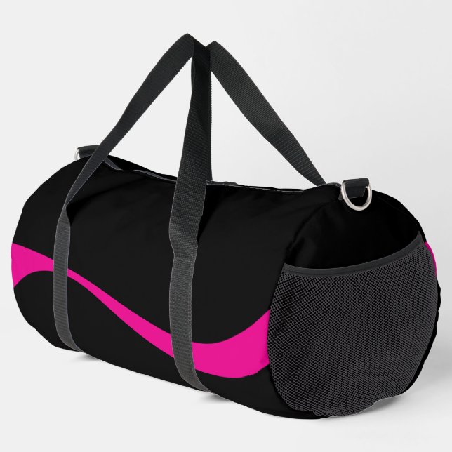 Simple Waves 2 in Magenta and Black Duffle Bag (Right Corner)