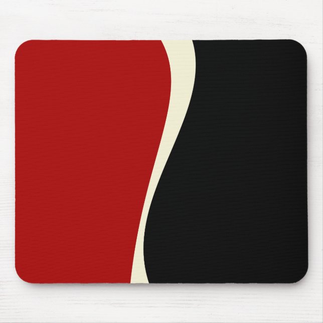 Simple Waves 2 in Red and Cream Mouse Pad (Front)
