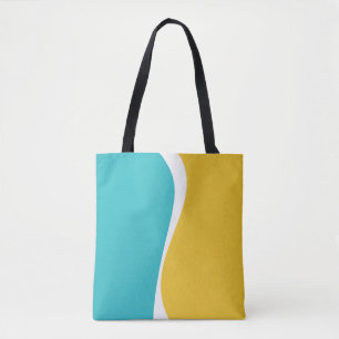 Simple Waves 2 in Turquoise, Yellow, and White Tote Bag