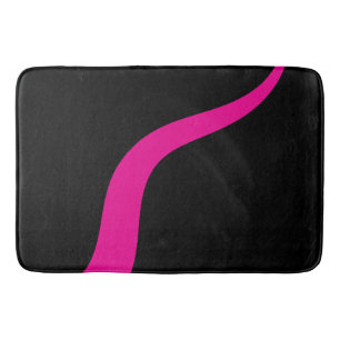 Simple Waves 3 in Magenta and Black Bath Mat