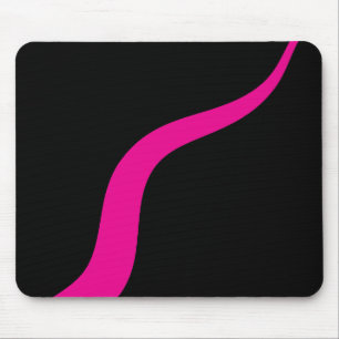 Simple Waves 3 in Magenta and Black Mouse Pad