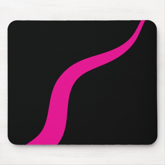 Simple Waves 3 in Magenta and Black Mouse Pad (Front)