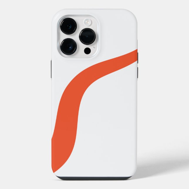 Simple Waves 3 - Orange and White iPhone Case (Back)