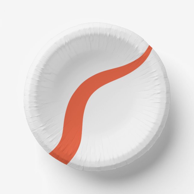 Simple Waves 3 - Orange and White Paper Plate (Front)