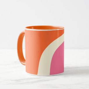 Simple Waves 3 - Pink, Orange and Cream Mug