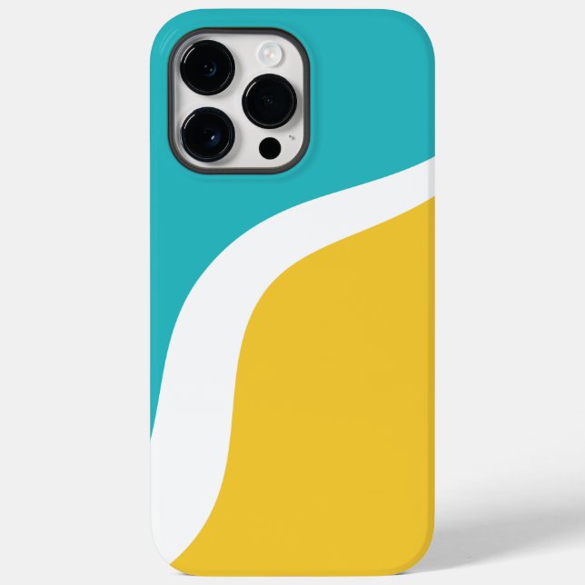 Simple Waves 3 - Turquoise and Yellow Case-Mate iPhone Case (Back)