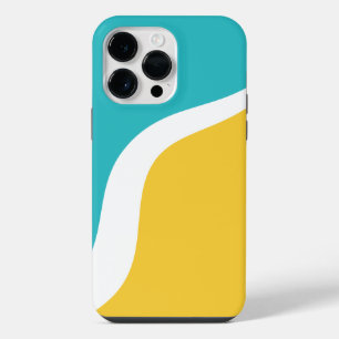 Simple Waves 3 - Turquoise and Yellow iPhone 14 Pro Max Case