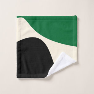 Simple Waves 4 in Green, Cream and Black  Bath Towel Set