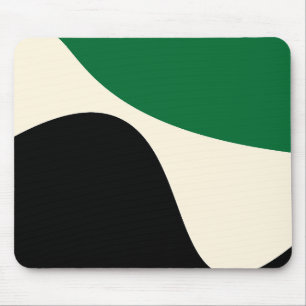 Simple Waves 4 in Green, Cream and Black  Mouse Pad