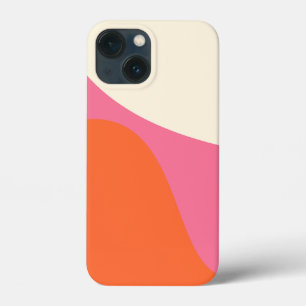 Simple Waves 4 in Pink, Orange, and Cream iPhone 13 Mini Case