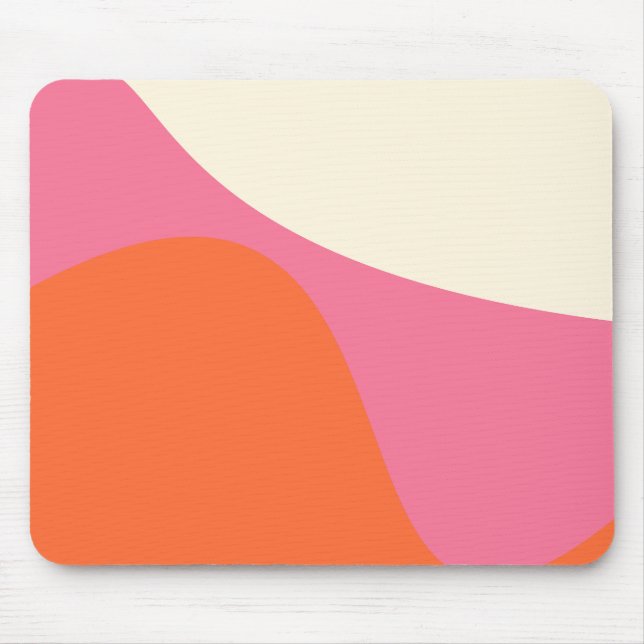 Simple Waves 4 in Pink, Orange, and Cream Mouse Pad (Front)