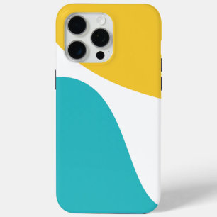 Simple Waves 4 - Turquoise and Yellow iPhone 15 Pro Max Case