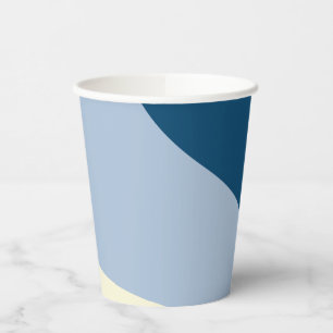 Simple Waves - Dark Blue, Light Blue and Cream Paper Cups