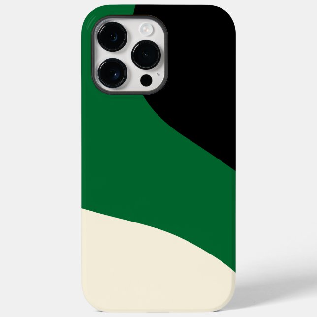 Simple Waves - Green, Cream and Black Case-Mate iPhone Case (Back)