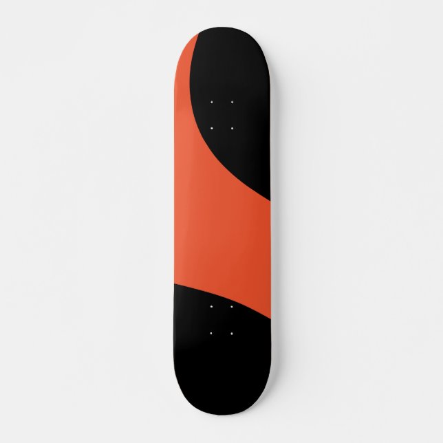 Simple Waves in Black and Orange Skateboard (Front)