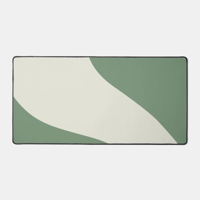 Simple Waves in Green Desk Mat (Front)
