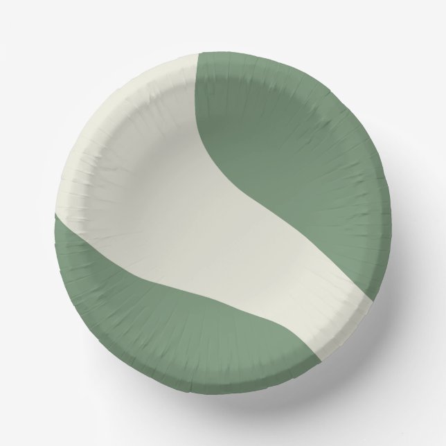 Simple Waves in Green Paper Plate (Front)