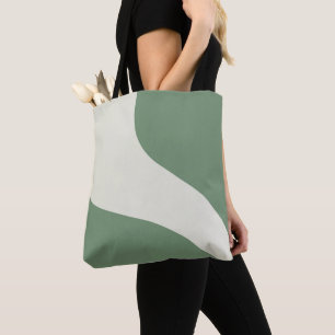 Simple Waves in Green Tote Bag