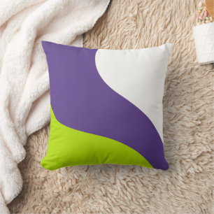 Simple Waves in Lime Green and Purple Cushion