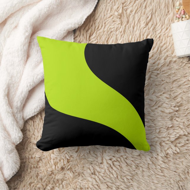 Simple Waves in Lime Green Cushion (Blanket)
