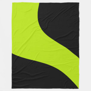 Simple Waves in Lime Green Fleece Blanket