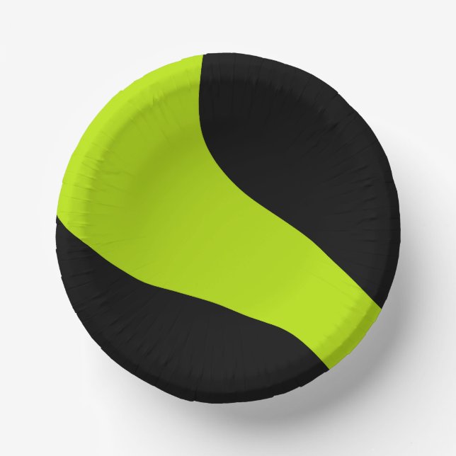 Simple Waves in Lime Green Paper Plate (Front)