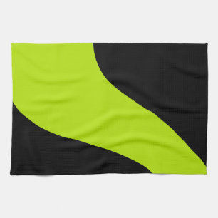 Simple Waves in Lime Green Tea Towel