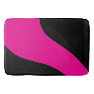 Simple Waves in Magenta and Black Bath Mat