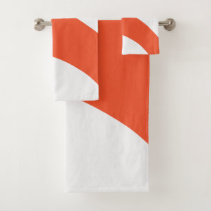 Simple Waves - Orange and White Bath Towel Set