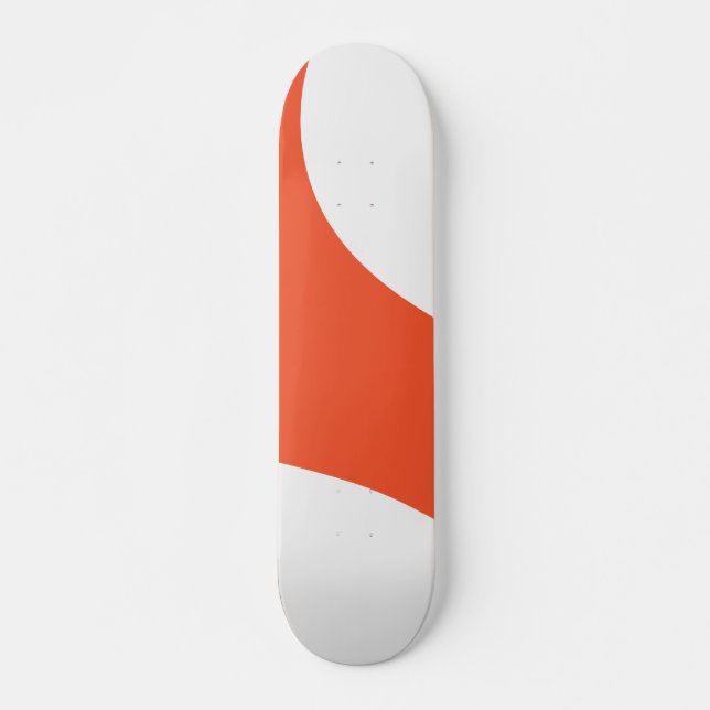 Simple Waves - Orange and White Skateboard (Front)