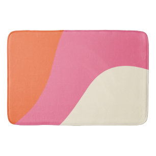 Simple Waves - Pink, Orange and Cream Bath Mat