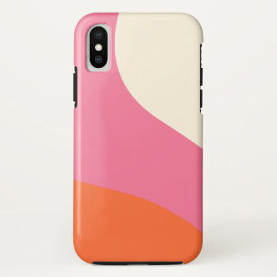 Simple Waves - Pink, Orange and Cream iPhone X Case