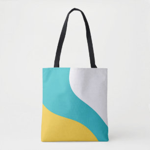 Simple Waves - Turquoise and Yellow Tote Bag
