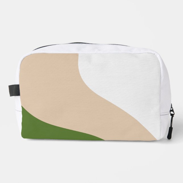 Simple Waves - White, Sand & Palm Green Dopp Kit (Front)