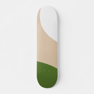 Simple Waves - White, Sand & Palm Green Skateboard