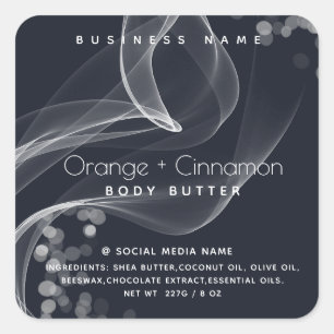 Simple wavy bokeh modern typography  product square sticker