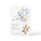 Simple We Can Bearly Wait Blue Baby Boy Shower