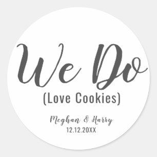 Simple We Do Love Cookies Wedding Favour Treat Classic Round Sticker