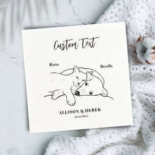 Simple We Do Too Dog Cat Wedding Pet Name Napkin