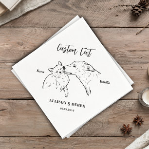 Simple We Do Too Dog Cat Wedding Pet Name Napkin