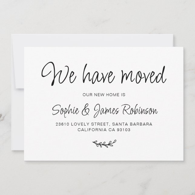 Simple We Have Moved New Home Moving Announcement (Front)