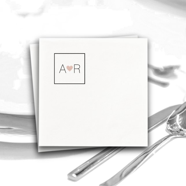 Simple Wed Love Monogram Napkin (Creator Uploaded)