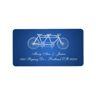 Simple Wedding Address Tandem Bike Blue Label