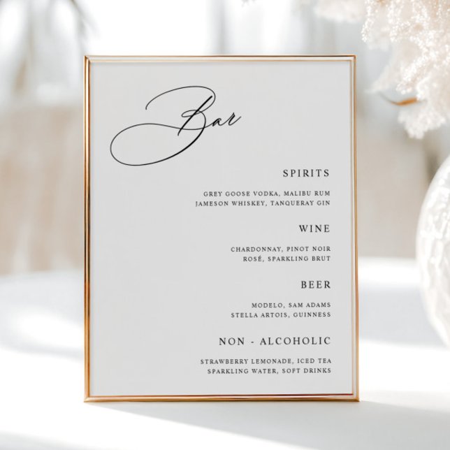 Simple Wedding Bar Menu  Poster (Creator Uploaded)