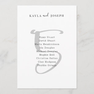 Simple Wedding Bold Table Number 5 Sign